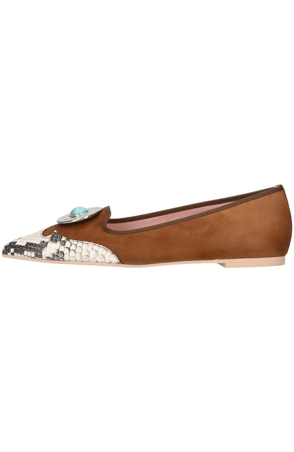プリティ・バレリーナ レディース シューズ スリッポン・ローファー Pretty Ballerinas Cowboy Pointed Toe Loafer Brown 赤銅色