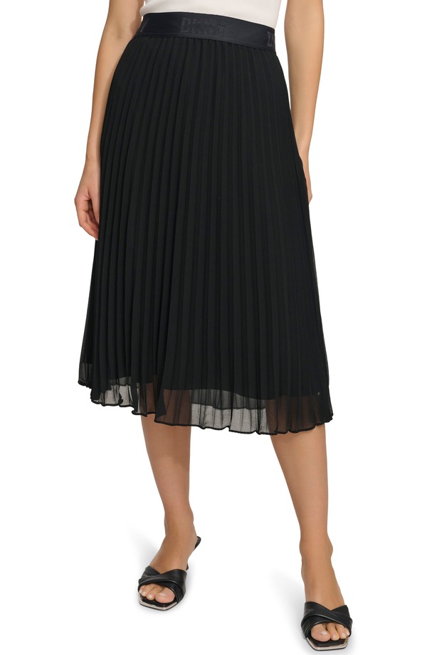 ダナ キャラン ニューヨーク レディース ボトムスカート プリーツ DKNY SPORTSWEAR Pleated Skirt Black ブラック