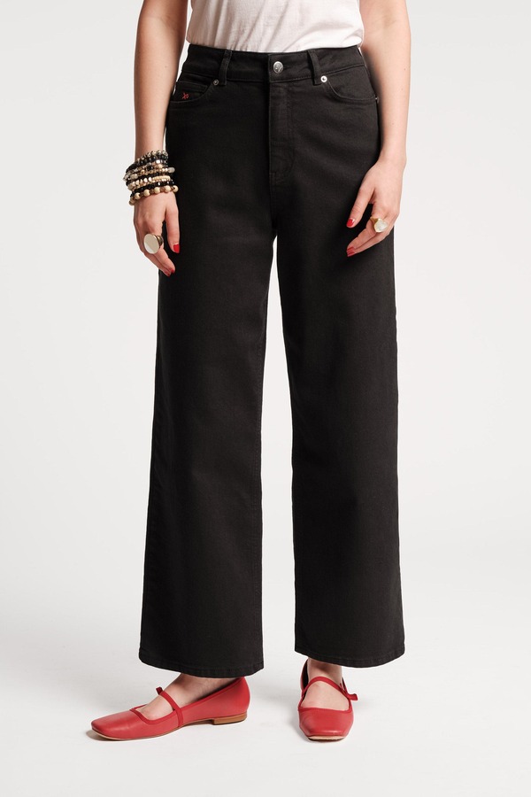 フランセスバレンタイン レディース ボトムス デニムパンツ Frances Valentine Ace Jean Solid Stretch Denim Black ブラック