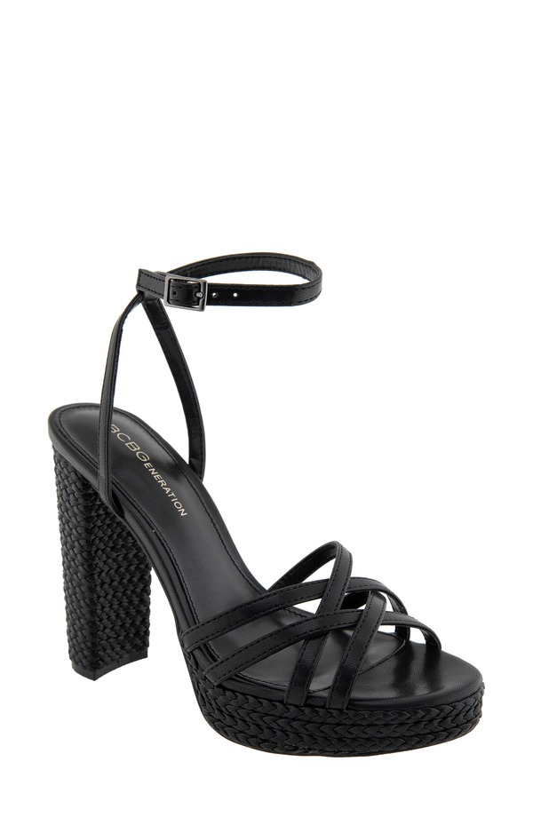 BCB 世代 レディース シューズ 踵 プラットホーム サンダル アンクル BCBGeneration Orisankle Straplatform Sandal Black 黒いこと
