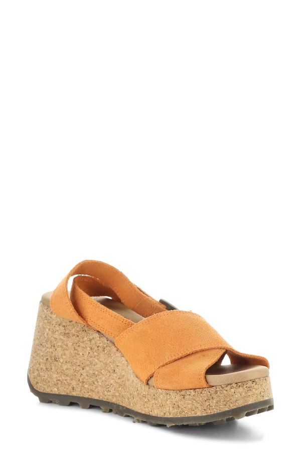 飛球英国の首都 レディース シューズ 踵 プラットホーム サンダル Fly Londony Platform Wedge Sandal Orange オレンジ色