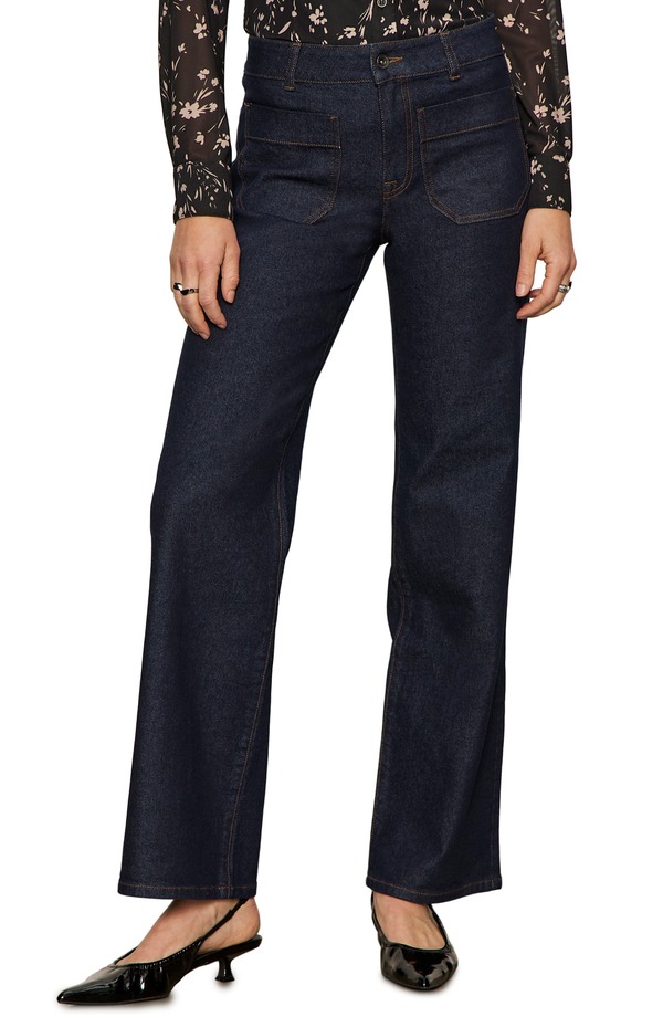 サンクチュアリー レディース ボトムス デニムパンツ ワイドレッグ ジーンズ Sanctuary Marine Mid Rise Wide Leg Jeans First Blue ブルー