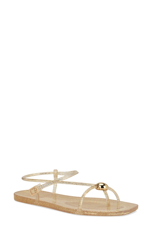 ナインウェスト レディース シューズ サンダル アンクル Nine West Shells Ankle Strap Jelly Sandal Gold ゴールド