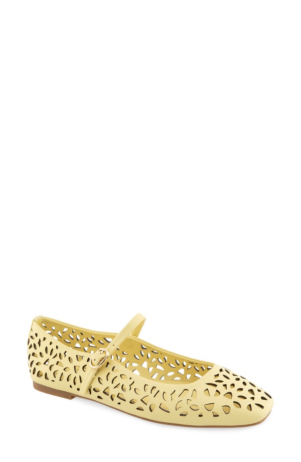 ケネスコール レディース シューズ サンダル Kenneth Cole Jasperforated Mary Jane Flat Butter Yellow 黄み 靴-コンフォートサンダル