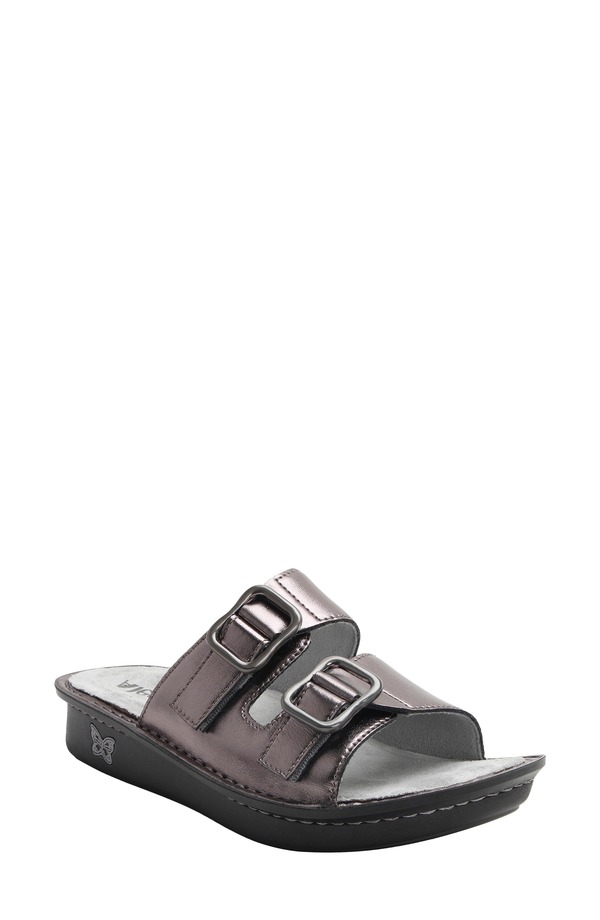 アレグリア レディース シューズ 踵 サンダル Alegria by PG Lite Verahoity Toity Slide Sandal Pewter Power ピューター