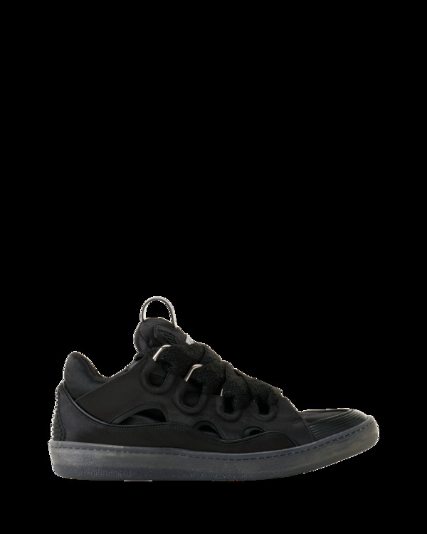 ランバン レディース シューズ スニーカー サテン Lanvin Curb Sneakers In Satin Black ブラック|ReVida 店