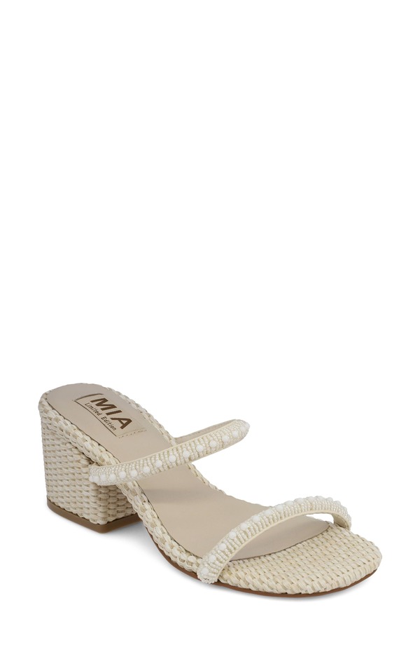 ミア レディース シューズ 踵 サンダル MIA Sabella Embellished Sandal Bone Beads
