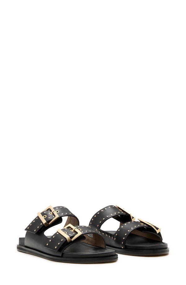 オールセインツ レディース シューズ サンダル AllSaints Magda Two-Strap Stud Sandal Black ブラック