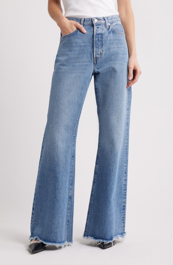 フレーム レディース ボトムス デニムパンツ ハイウエスト ジーンズ FRAME The Lax Frayed High Waist Flare Jeans Alderton Raw Fray