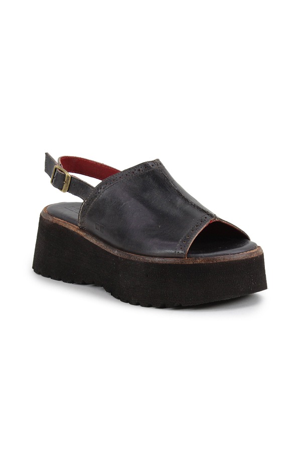 ベッドステュ レディース シューズ 踵 プラットホーム サンダル Bed Stu Library Platform Sandal Black Rustic 黒いこと
