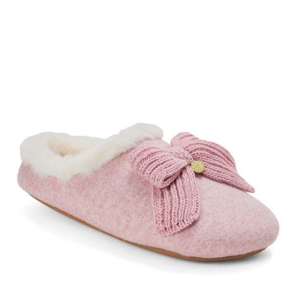 ディアフォームズ レディース シューズ サンダル ニット DEARFOAMS Josie Knit Clog Slipper with Bow Pale Mauve|ReVida 店