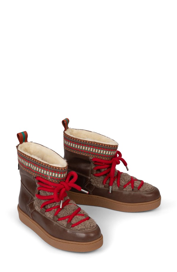 ペネロペシルバーズ レディース シューズ ブーツ・レインブーツ Penelope Chilvers Cosmos Genuine Shearling Lined Boot Dark Brown/ Multi 赤銅色