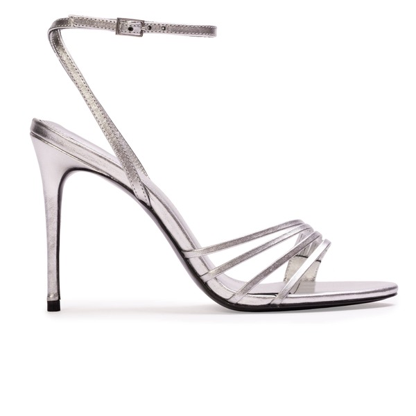 ブラックスエードスタジオ レディース シューズ 踵 サンダル トール BLACK SUEDE STUDIO Ella 100 Metallic Sandal Silver Metallic しろがね色