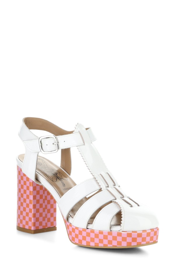 飛球英国の首都 レディース シューズ 踵 プラットホーム サンダル アンクル Fly London Evit Ankle Straplatform Sandal White 白いこと