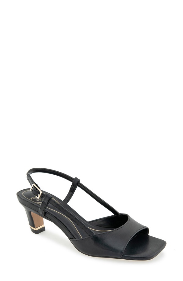 ケネスコール レディース シューズ サンダル Kenneth Cole Anna Slingback Sandal Black Leather ブラック｜ReVida 店