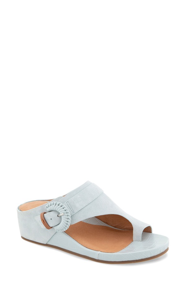 ジェントルソウルズ レディース シューズ ヒール サンダル Gentle Souls Galina Toe Loop Wedge Sandal Ballad Blue Suede ブルー