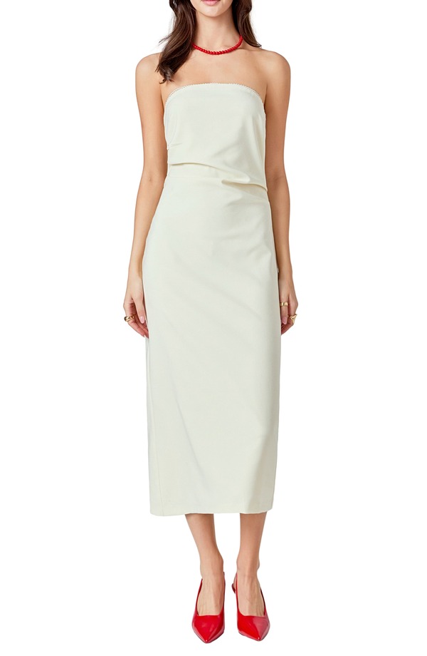 エンドレスローズ レディース トップス ワンピース ミディ ストラップレス Endless Rose Strapless Midi Dress Cream クリーム