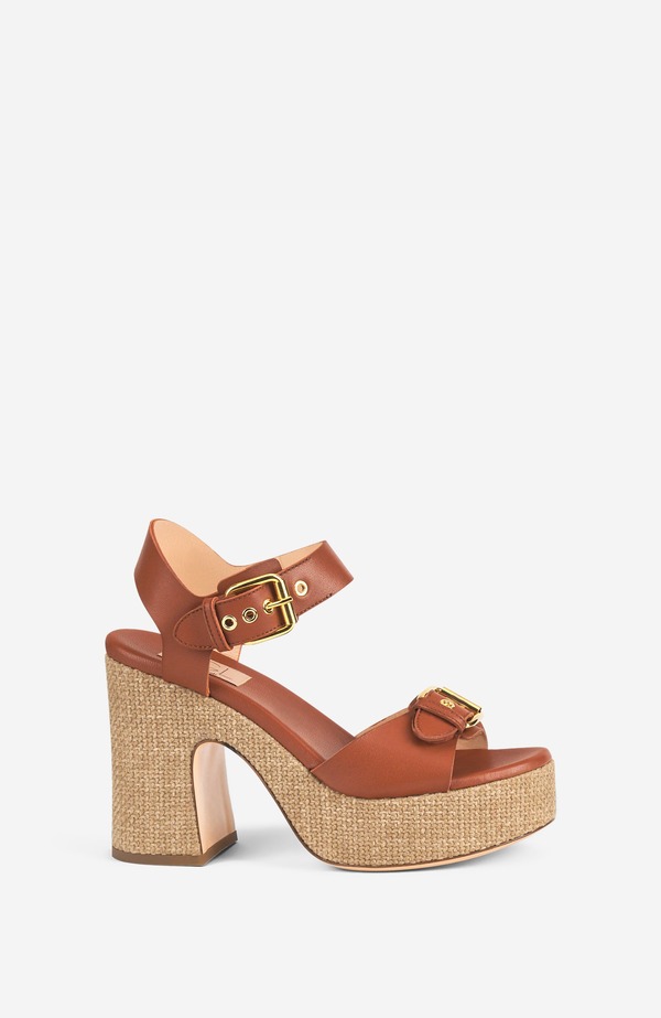 エージーエル レディース シューズ 踵 プラットホーム サンダル AGL Sista Buckles Platform Sandal Syrup