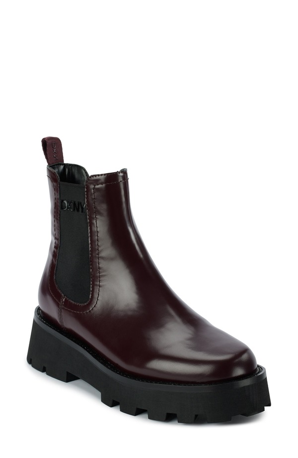 ダナ キャラン ニューヨーク州 レディース シューズ ブーツ・レインブーツ チェルシーブーツ チェルシー DKNY Senni Lug Sole Chelsea Boot Wine ぶどう酒