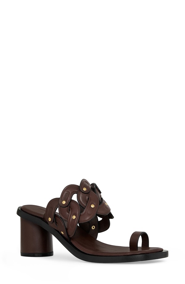 レベッカミンコフ レディース シューズ 踵 サンダル Rebecca Minkoff Studded Toe Loop Sandal Brunette