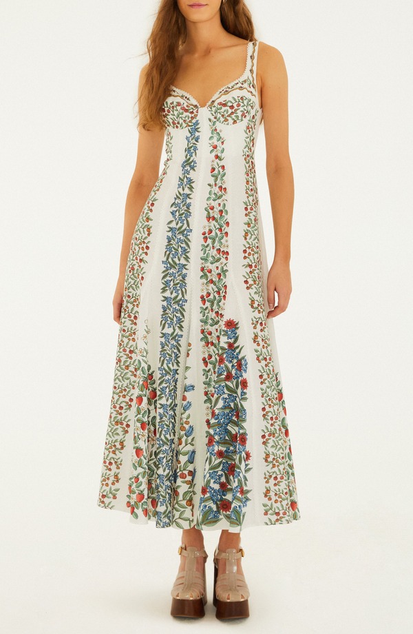 ファーム レディース トップス ワンピース リネン マキシ FARM Rio Fruit Beauty Linen Blend Maxi Dress Off-White オフホワイト