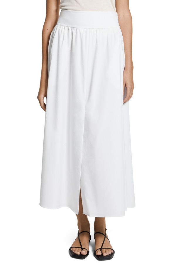 セオリー レディース ボトムスカート A ライン ミディ コットン Theory Cotton Blend A-Line Midi Skirt White ホワイト