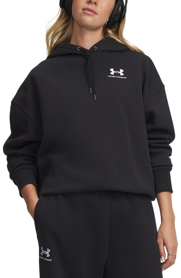 アンダーアーマー レディース アウター パーカー・スウェット フリース Under Armour Icon Fleece Hoodie Black / White ホワイト|ReVida 店