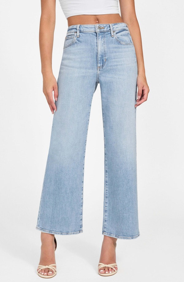 ゲス レディース ボトムス デニムパンツ ワイドレッグ ハイウエスト ジーンズ GUESS High Waist Wide Leg Jeans Frgl-Open Blue ブルー