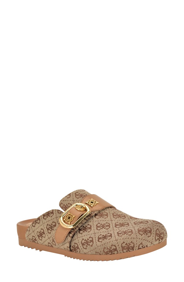 ゲス レディース シューズ サンダル GUESS Galavanta Clog Medium Brown ブラウン｜ReVida 店