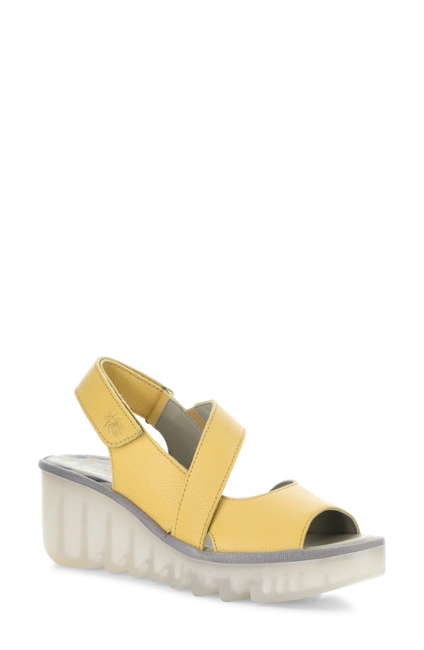 飛球英国の首都 レディース シューズ 踵 プラットホーム サンダル Fly London Basy Slingback Platform Wedge Sandal Bumblebee