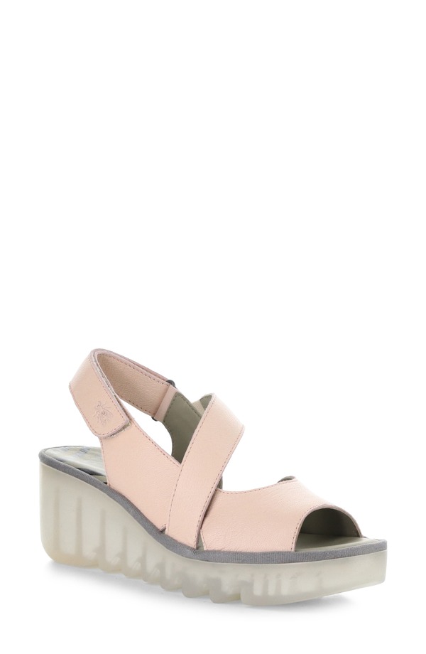 飛球英国の首都 レディース シューズ 踵 プラットホーム サンダル Fly London Basy Slingback Platform Wedge Sandal Nude Pink さくら色