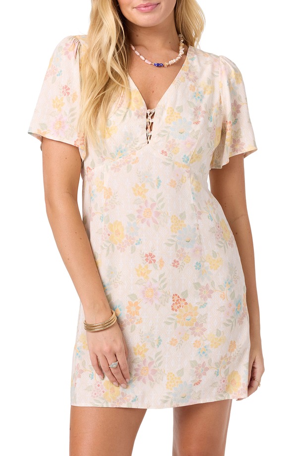 オニール レディース トップス ワンピース フラワー柄 ミニ フラワー O'Neill Robin Floral Minidress Tapioca
