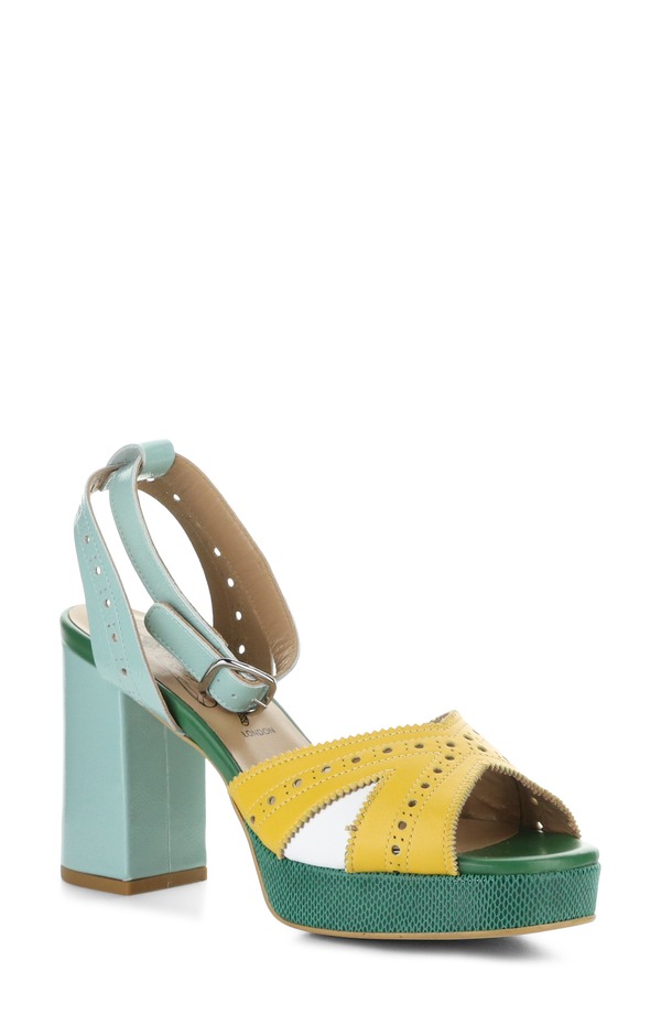 飛球英国の首都 レディース シューズ 踵 プラットホーム サンダル アンクル Fly London Ebankle Straplatform Sandal Yellow Multi 黄色