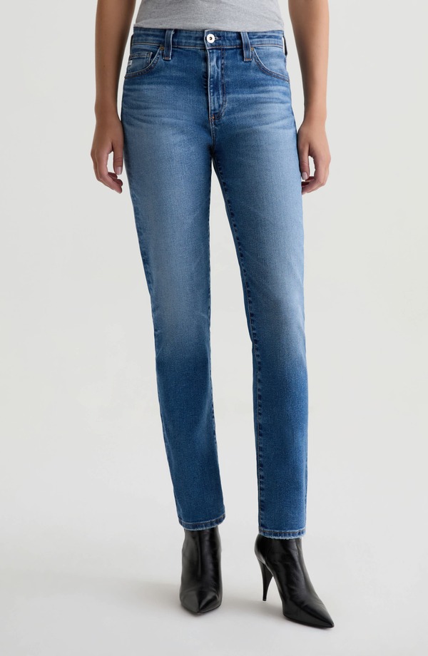 エージー レディース ボトムス デニムパンツ ストレート ジーンズ AG Mari Mid Rise Slim Straight Leg Jeans Tinseltown