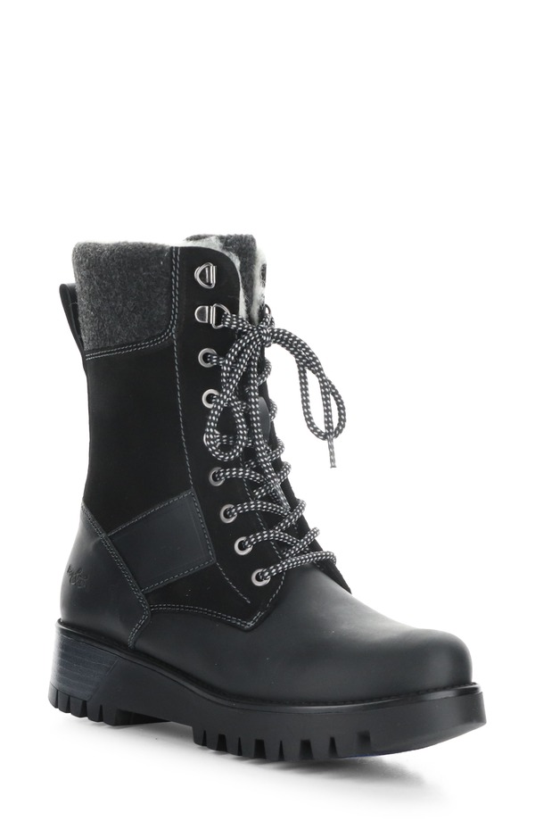 ボスアンドコー レディース シューズ ブーツ・レインブーツ プラットフォーム Bos. & Co. Genus Prima Waterproof Platform Bootie Black Saddle/Suede/T ブラック