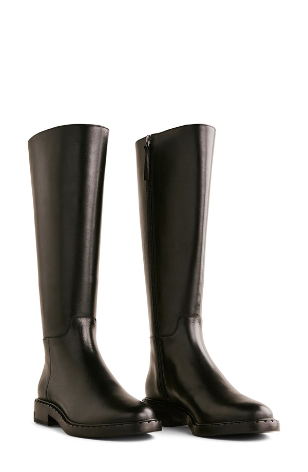 リフォーメーション レディース シューズ ブーツ・レインブーツ Reformationancy Knee High Boot Black Leather 黒いこと