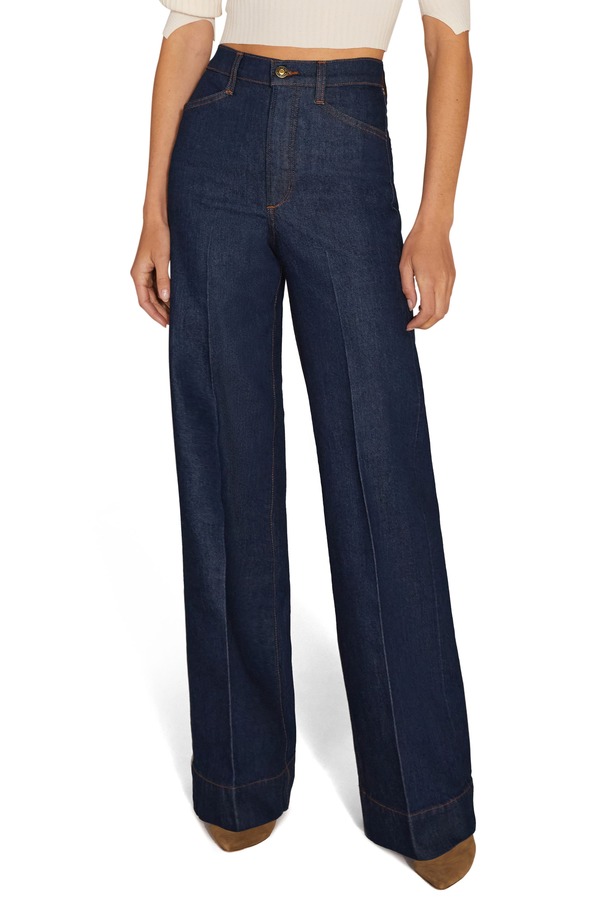 フェイバリット ドーター レディース ボトムス デニムパンツ ワイドレッグ ハイウエスト ジーンズ Favorite Daughter The Mischa Shortie Super High Waist Wide Leg Jeans Pepper｜ReVida 店