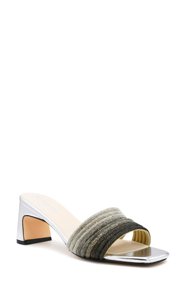 タッチアップ レディース シューズ 踵 サンダル Touch Ups Isla Slide Sandal Silver しろがね色
