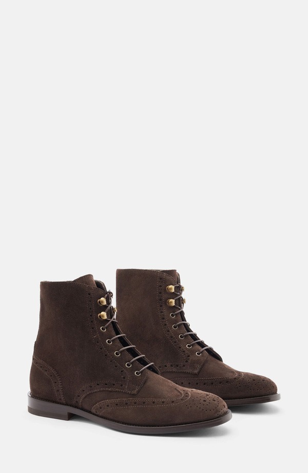スカロッソ レディース シューズ ブーツ・レインブーツ SCAROSSO Stefania Boots Brown - Suede 赤銅色