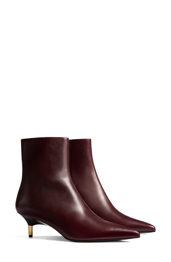 紙凧 レディース シューズ ブーツ・レインブーツ アンクル 踵 Khaite Bella Kitten Heel Ankle Boot 531 Bordeaux
