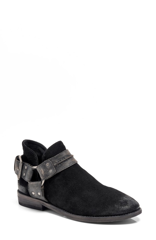 フリーピープル レディース シューズ ブーツ・レインブーツ Free People Belle Harness Bootie Black Suede 黒いこと