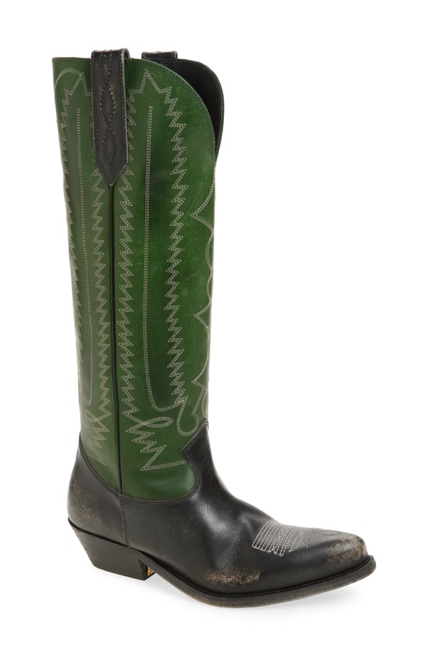 ゴールデングース レディース シューズ ブーツ・レインブーツ Golden Goose Wish Star High Western Boot Green/ Black 黒いこと