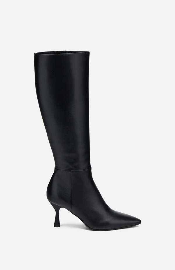 エージーエル レディース シューズ ブーツ・レインブーツ なめし革 AGL Ide High Leather Boot Black Nappa 黒いこと
