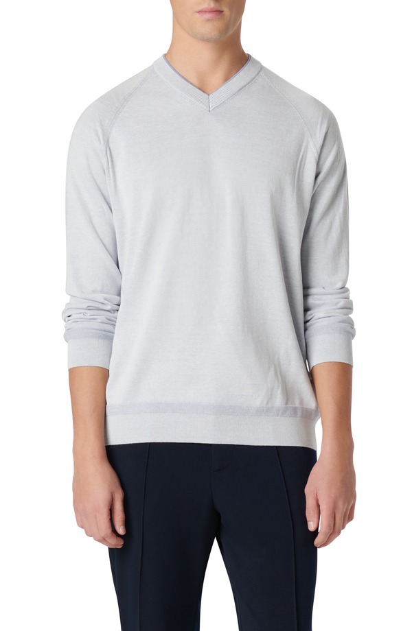 ブガッチ メンズ トップス Tシャツ Vネック セーター シルク コットン Bugatchi Cotton & Silk V-Neck Sweater Lilac ライラック