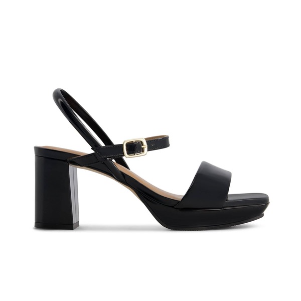 ベルナード レディース シューズ 踵 プラットホーム サンダル Bernardo Footwear Canto Platform Sandal Black Patent 黒いこと