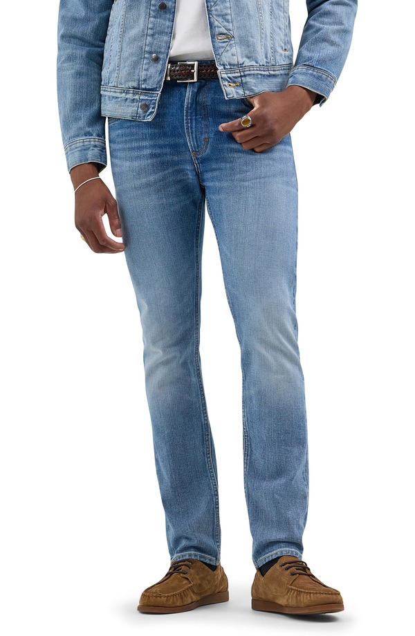 リー メンズ ボトムス デニムパンツ ストレート ジーンズ Lee Rider Stretch Slim Straight Leg Jeans Washed Oliver