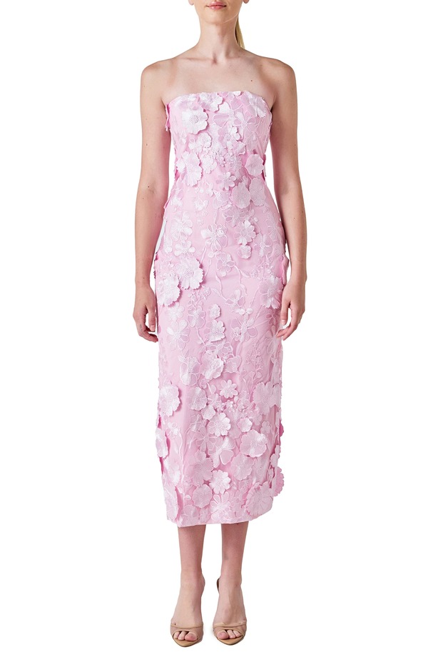 エンドレスローズ レディース トップス ワンピーストラップレス マキシ Endless Rose 3D Appliqu Strapless Maxi Dress Lilac ライラック|ReVida 店