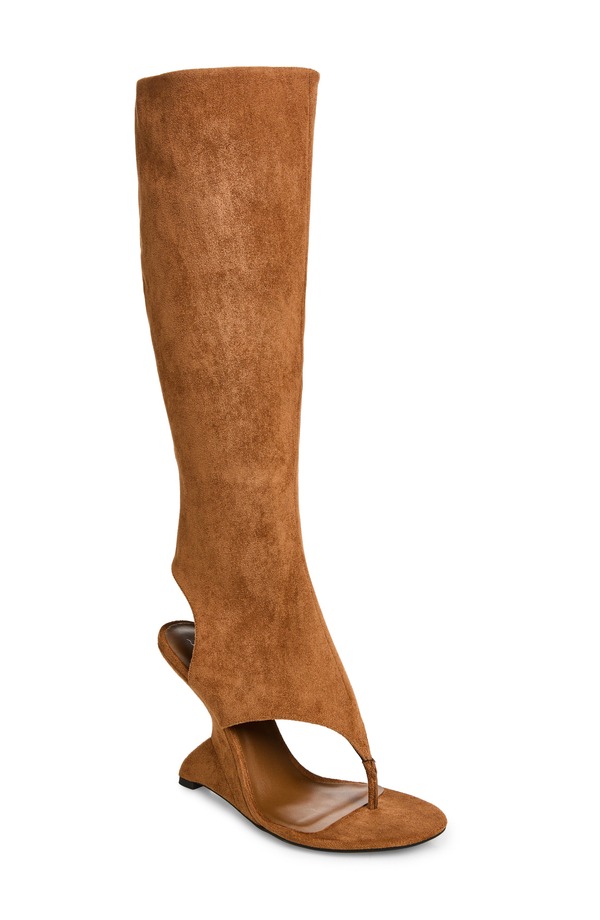 ジェフリー キャンベル レディース シューズ サンダル ブーツ Jeffrey Campbell What's-Up Knee High Sculpted Wedge Sandal Bootan Suede タン