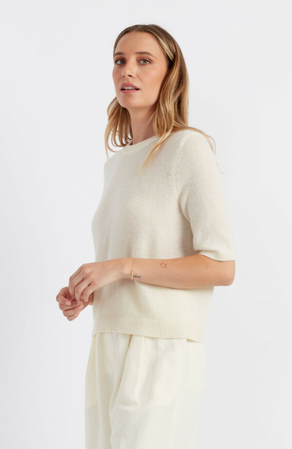 チンティアンドパーカー レディース アウター パーカー・スウェット ティーシャツ プルオーバー Chinti \u0026 Parker Cloud Cashmere Short Sleeve Sweater Tee Cream 皮膚軟化剤