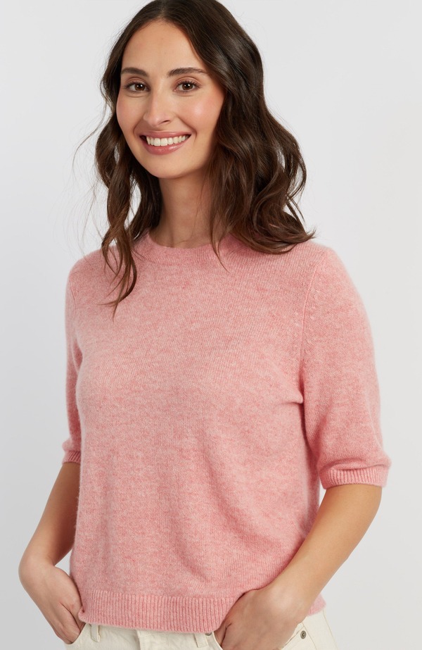 チンティアンドパーカー レディース アウター パーカー・スウェット ティーシャツ プルオーバー Chinti \u0026 Parker Cloud Cashmere Short Sleeve Sweater Tee Pink Marl マール